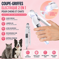 Coupe-Griffes Électrique 2-en-1 LED pour Chiens et Chats | Coupe & Lime Rechargeable USB