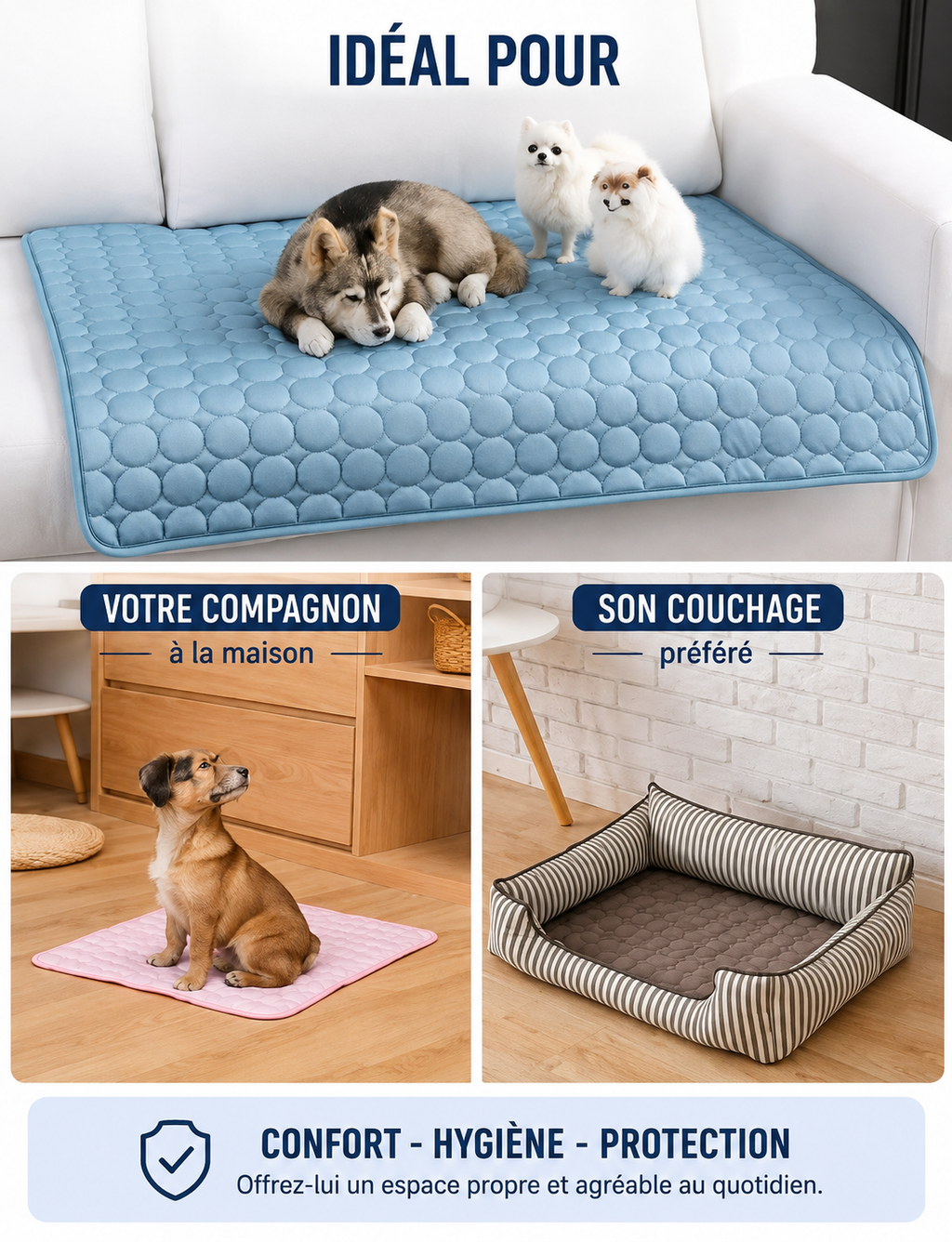 Tapis Rafraîchissant Premium pour Chien & Chat – Effet Fraîcheur Instantané