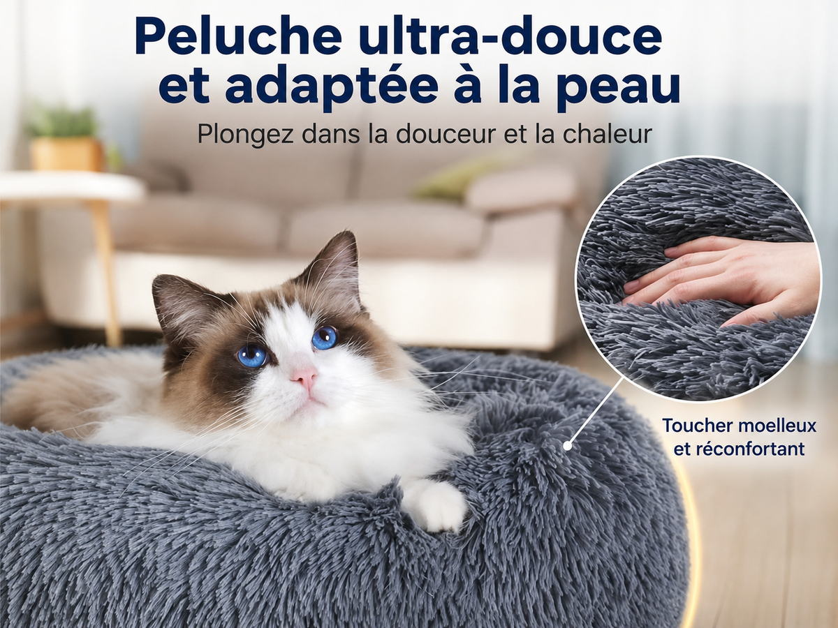 Panier Rond Moelleux pour Chien et Chat | PaworaFlow
