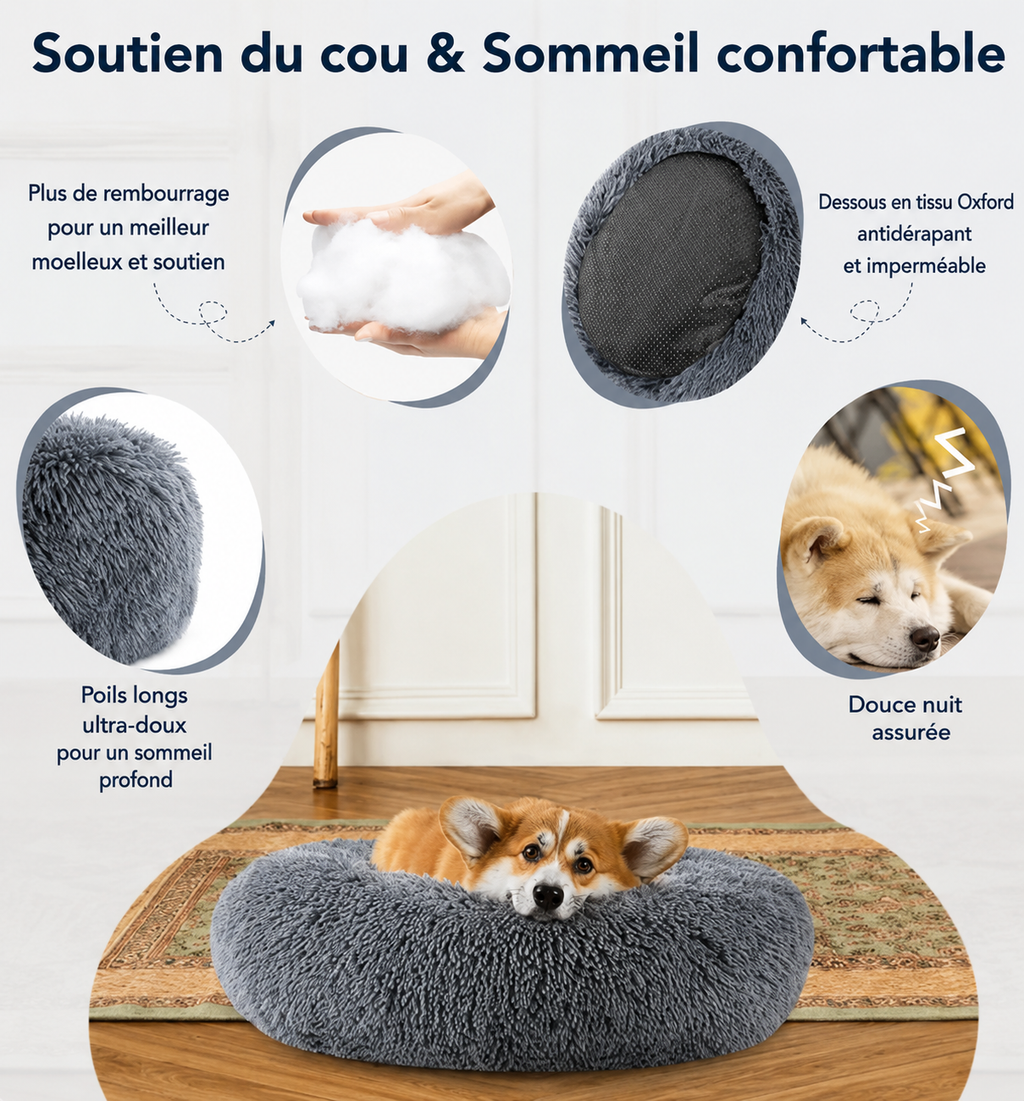 Panier Rond Moelleux pour Chien et Chat | PaworaFlow