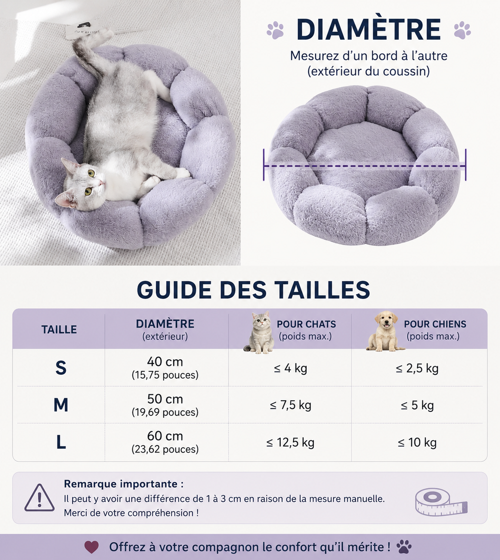 Panier Rond Moelleux pour Chien et Chat | PaworaFlow