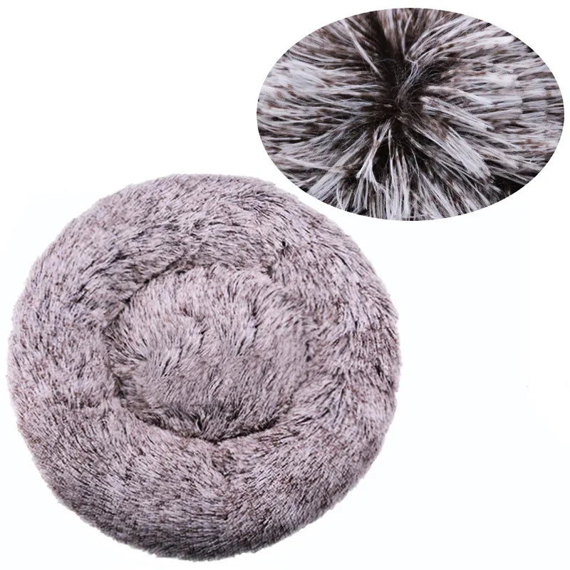 40-90cm 6 Groottes Ronde Troeteldierbed Vir Groot Hondebed Super Sagte Katbed Plaasdierbed Vir Medium Hondehuis Winter Warm Slaapplek