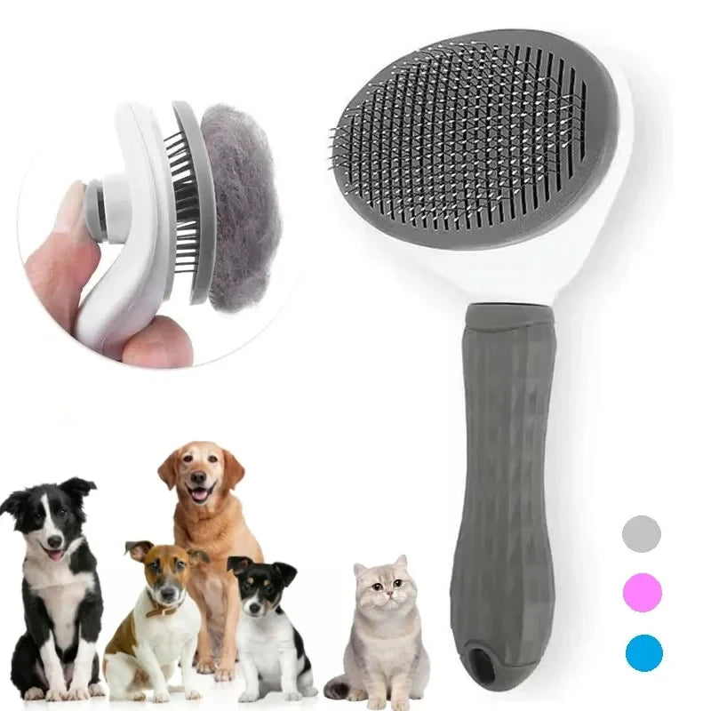 Brosse Autonettoyante pour Chien et Chat | Élimination Facile des Poils