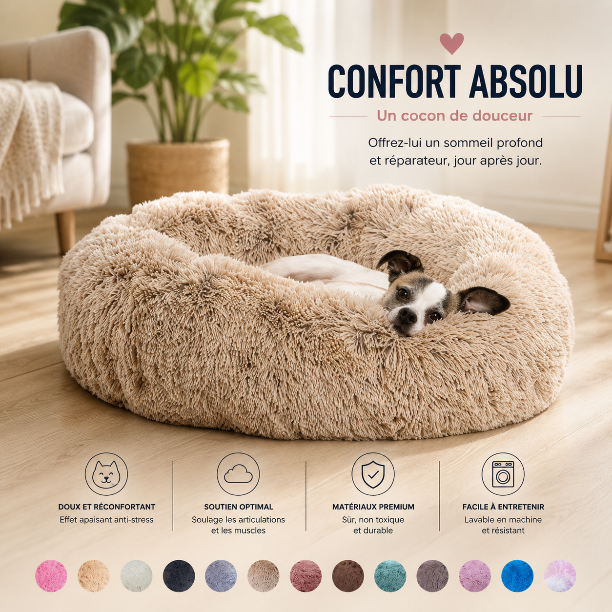Panier doux et confortable pour chiens et chats - PaworaFlow