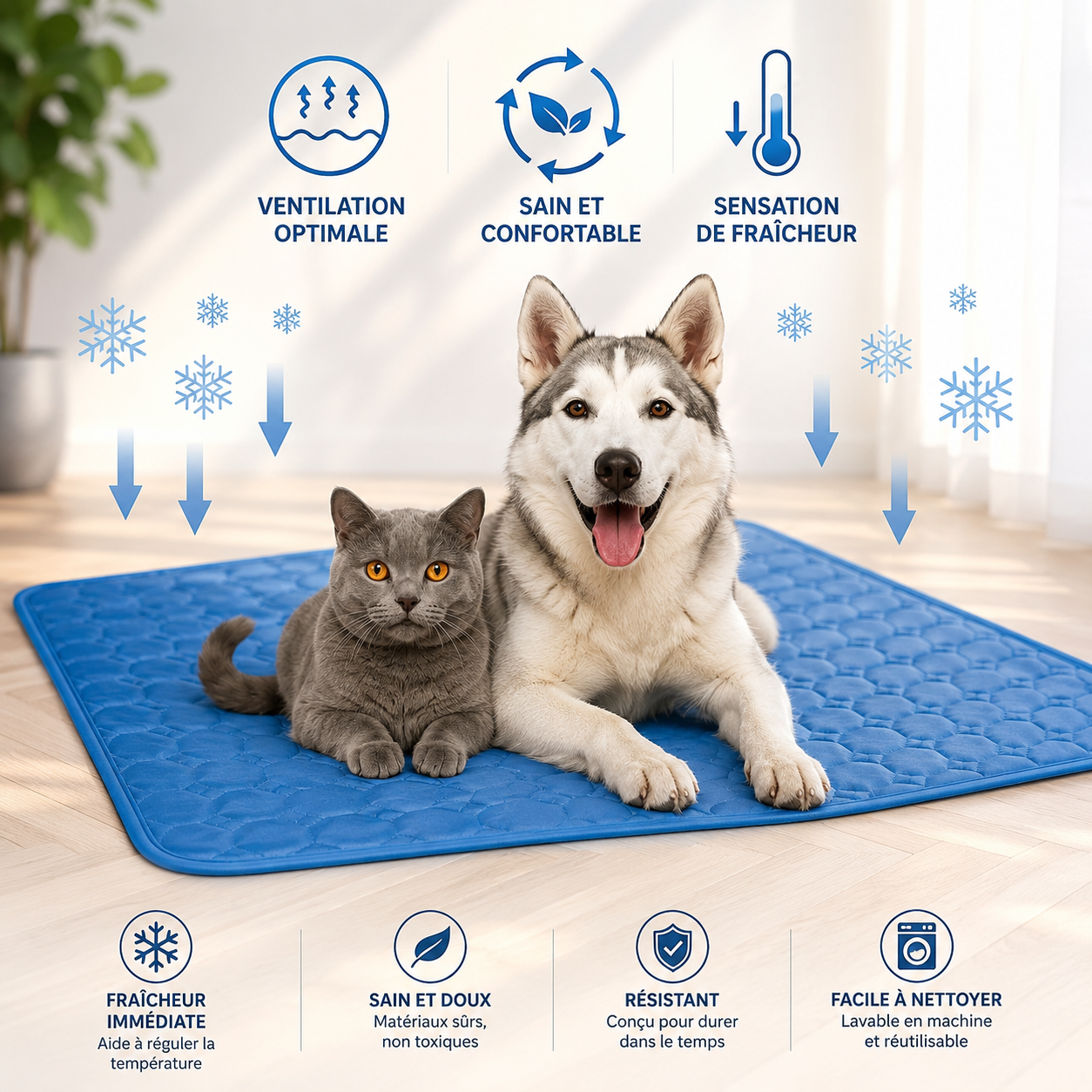 tapis fraîcheur rafraîchissant pour chiens et chats - PaworaFlow